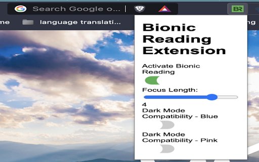 Bionic Reading Extension  from Chrome web store to be run with OffiDocs Chromium online