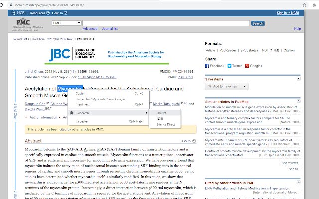 BioSearch  from Chrome web store to be run with OffiDocs Chromium online