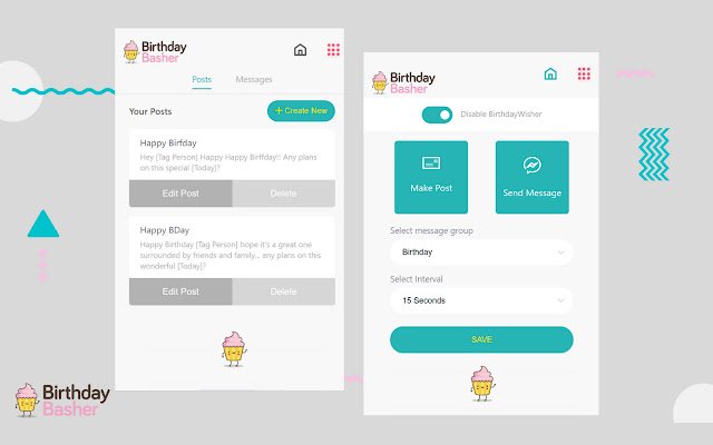 Birthday Basher từ cửa hàng Chrome trực tuyến sẽ được chạy bằng OffiDocs Chrome trực tuyến