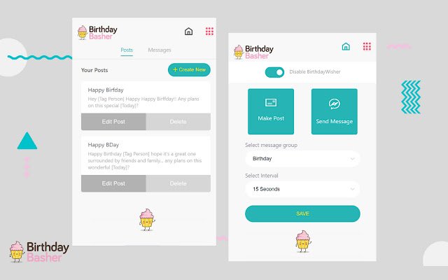 Birthday Basher de la boutique en ligne Chrome sera exécuté avec OffiDocs Chromium en ligne