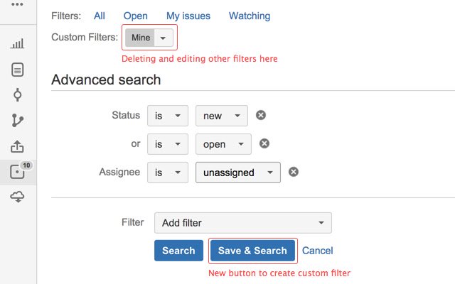 فیلترهای Bitbucket از فروشگاه وب Chrome برای اجرا با OffiDocs Chromium به صورت آنلاین