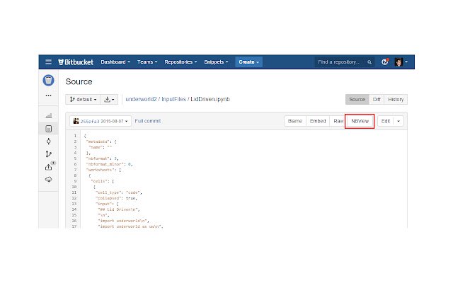 BitBucket NBviewer Button  from Chrome web store to be run with OffiDocs Chromium online
