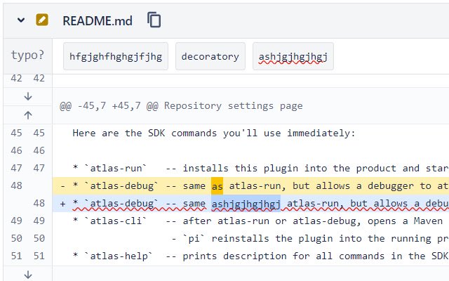 Bitbucket PR Spell Checker من متجر Chrome الإلكتروني ليتم تشغيله باستخدام OffiDocs Chromium عبر الإنترنت