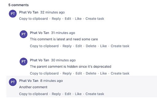 Bitbucket Pull request Comment HideShow  from Chrome web store to be run with OffiDocs Chromium online