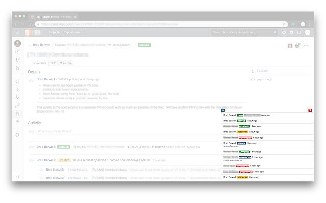 Bitbucket Server Pull Request Activity  from Chrome web store to be run with OffiDocs Chromium online