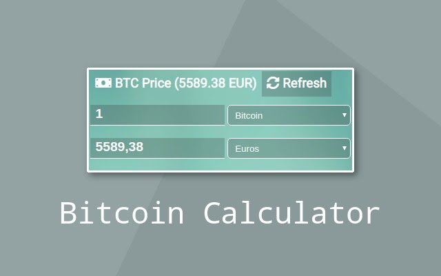 Bitcoin calculator  from Chrome web store to be run with OffiDocs Chromium online