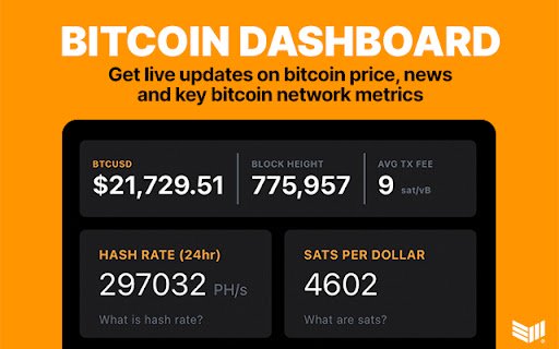 Bitcoin Dashboard  from Chrome web store to be run with OffiDocs Chromium online