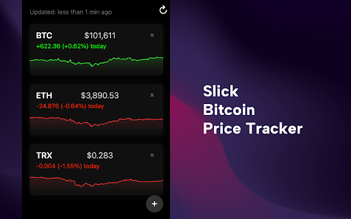 Bitcoin Price Tracker  from Chrome web store to be run with OffiDocs Chromium online