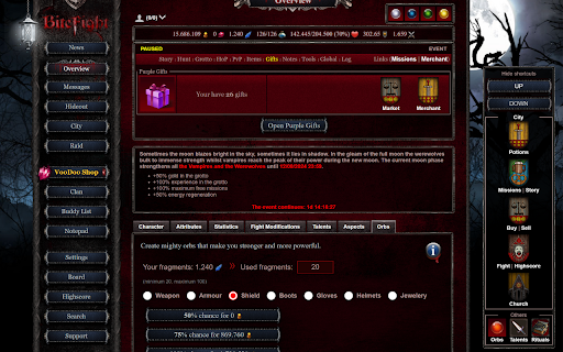 BiteFight Gold Auto Adventure  from Chrome web store to be run with OffiDocs Chromium online