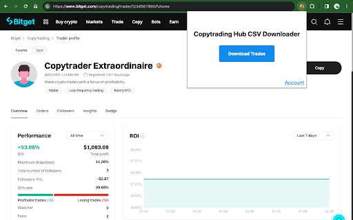 BitGet Copytrader History Downloader  from Chrome web store to be run with OffiDocs Chromium online