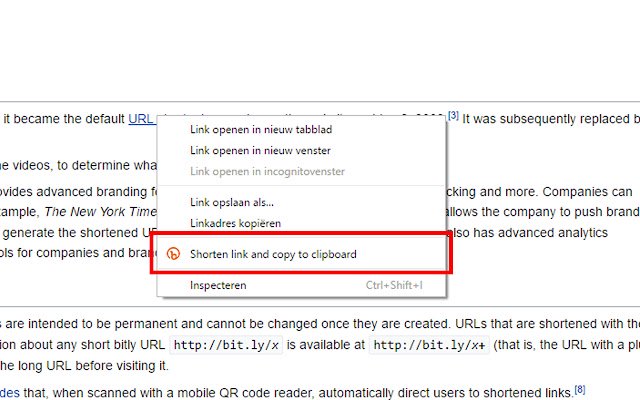 BitLy  from Chrome web store to be run with OffiDocs Chromium online