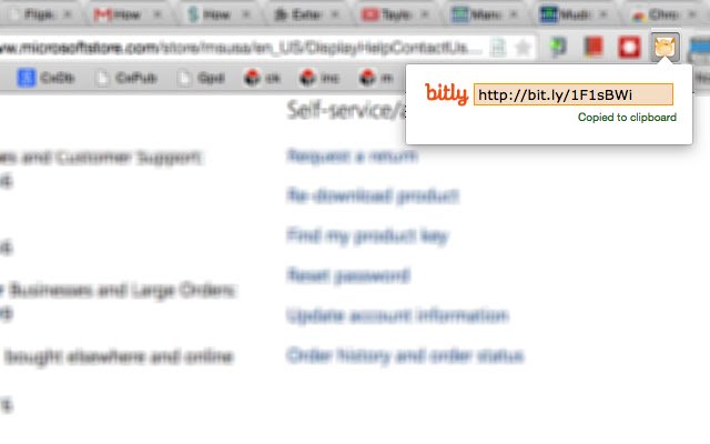 Bitly URL Shortner  from Chrome web store to be run with OffiDocs Chromium online