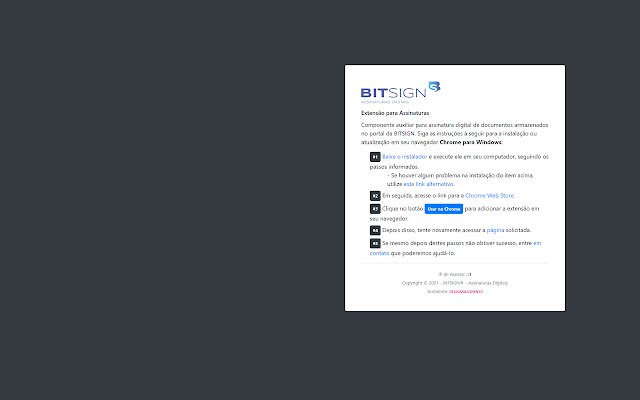 BITSIGN Assinador de la boutique en ligne Chrome sera exécuté avec OffiDocs Chromium en ligne