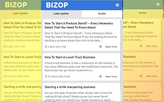 Bizop Latest Blogs Update  from Chrome web store to be run with OffiDocs Chromium online