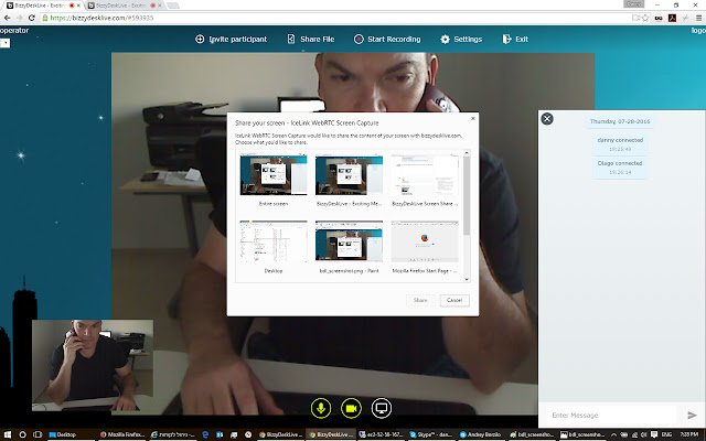 BizzyDesk extension  from Chrome web store to be run with OffiDocs Chromium online
