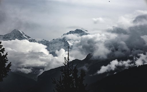 Black and White Photo of Mountains and Clouds  from Chrome web store to be run with OffiDocs Chromium online
