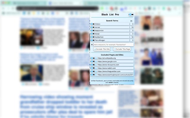Black List Pro  from Chrome web store to be run with OffiDocs Chromium online
