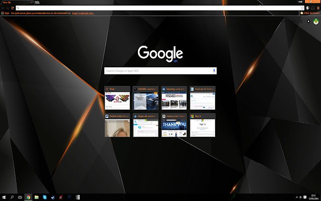 Black orange shards mula sa Chrome web store na tatakbo sa OffiDocs Chromium online