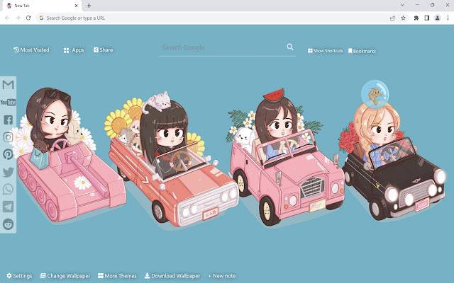 Blackpink Chibi Wallpaper uit de Chrome-webwinkel voor gebruik met OffiDocs Chromium online