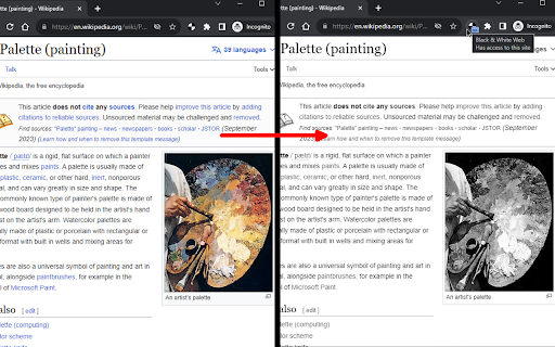 Black  White Web  from Chrome web store to be run with OffiDocs Chromium online