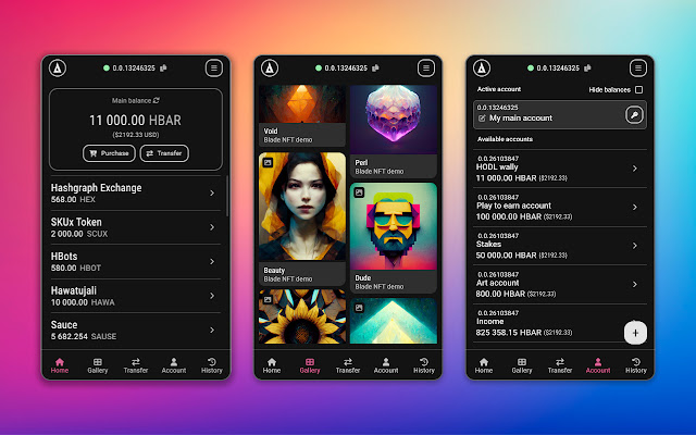 Blade – Hedera Web3 Digital Wallet  from Chrome web store to be run with OffiDocs Chromium online