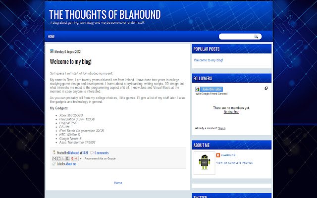 Blahounds Blog dal Chrome Web Store da eseguire con OffiDocs Chromium online
