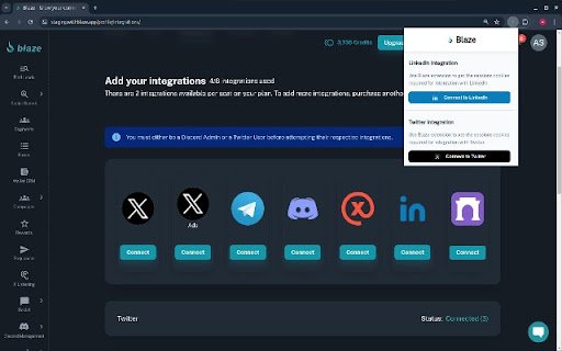 Blaze Extension  from Chrome web store to be run with OffiDocs Chromium online
