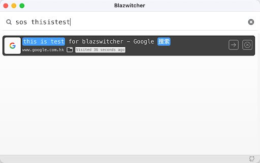 Blazwitcher: Fuzzy Pinyin Search  Tab Switch In Blazing Speed  from Chrome web store to be run with OffiDocs Chromium online