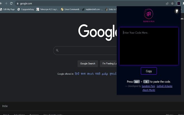 Blend  Run: Enable copy and paste  from Chrome web store to be run with OffiDocs Chromium online