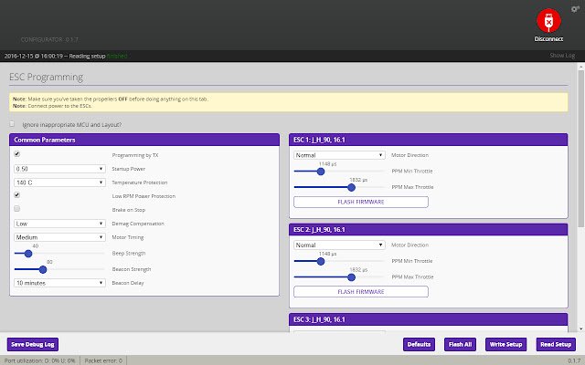 OffiDocs Chromiumオンラインで実行するChrome WebストアのBLHeli Configurator