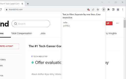 Blind Filter  from Chrome web store to be run with OffiDocs Chromium online