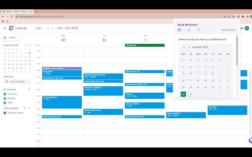 Blinktime  from Chrome web store to be run with OffiDocs Chromium online