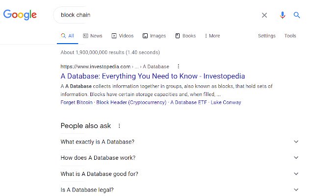 BlockChain is een database met meer regels uit de Chrome-webwinkel om te worden uitgevoerd met OffiDocs Chromium online