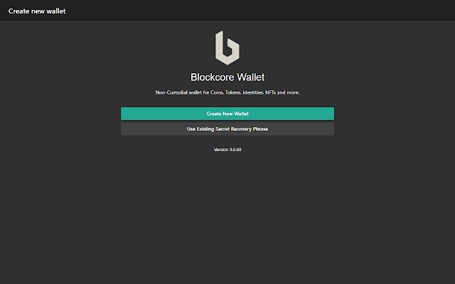 Blockcore Wallet mula sa Chrome web store na tatakbo sa OffiDocs Chromium online