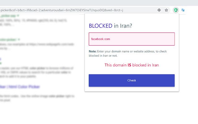 BlockedInIran  from Chrome web store to be run with OffiDocs Chromium online
