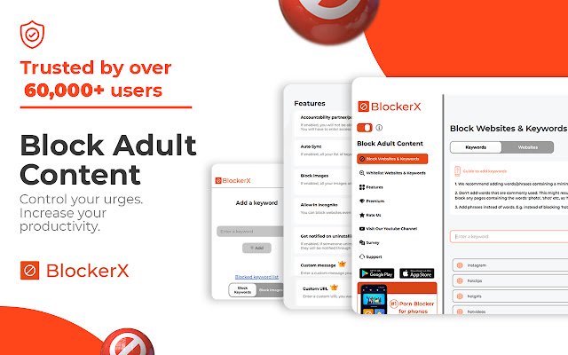 BlockerX Block Distraction Websites de Chrome web store para ejecutarse con OffiDocs Chromium en línea