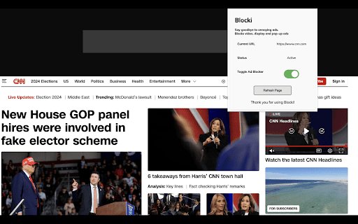Blocki Free Premium Ad Blocker  from Chrome web store to be run with OffiDocs Chromium online