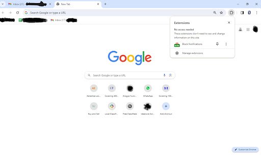 Block Notifications  from Chrome web store to be run with OffiDocs Chromium online
