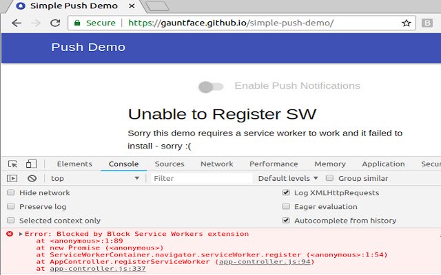 Заблокувати Service Workers із веб-магазину Chrome для запуску з OffiDocs Chromium онлайн