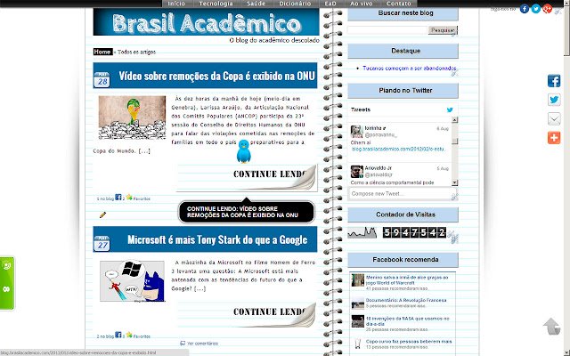 Blog Brasil Acadêmico  from Chrome web store to be run with OffiDocs Chromium online