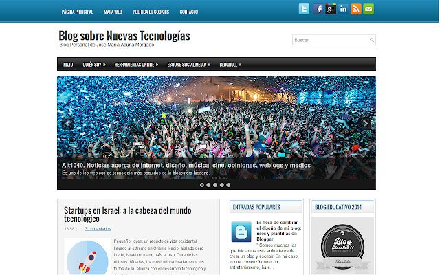 Blog sobre Nuevas Tecnologias  from Chrome web store to be run with OffiDocs Chromium online