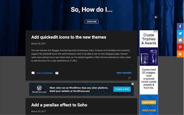 Blogspot Quickedit Links mula sa Chrome web store na tatakbo sa OffiDocs Chromium online