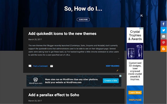 Pautan Blogspot Quickedit dari kedai web Chrome untuk dijalankan dengan OffiDocs Chromium dalam talian