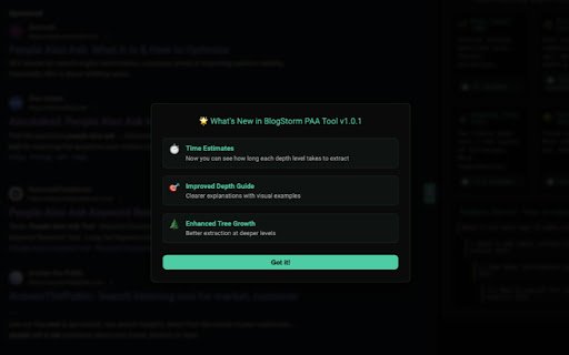 BlogStorm: People Also Ask Tool  from Chrome web store to be run with OffiDocs Chromium online