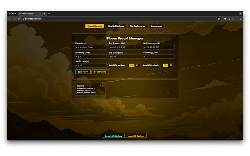 Bloom BSC Extension  from Chrome web store to be run with OffiDocs Chromium online
