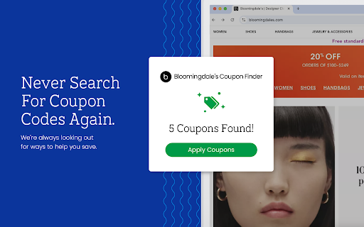 Bloomingdales Coupon Saver Official Coupons  Best Deals  from Chrome web store to be run with OffiDocs Chromium online