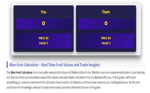 Blox Fruits Trade Calculator  from Chrome web store to be run with OffiDocs Chromium online