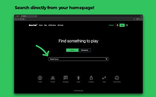 BloxTab Roblox New Tab Homepage  from Chrome web store to be run with OffiDocs Chromium online
