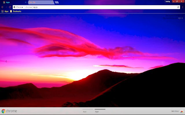 Blue Cloud Magenta Mountain  from Chrome web store to be run with OffiDocs Chromium online