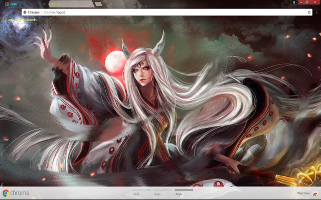 Blue Eyes Girl Horns Kaguya  from Chrome web store to be run with OffiDocs Chromium online